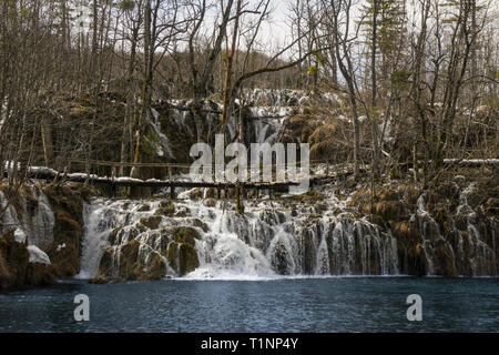 Wasserfälle im Nationalpark Plitvice in Kroatien Stockfoto
