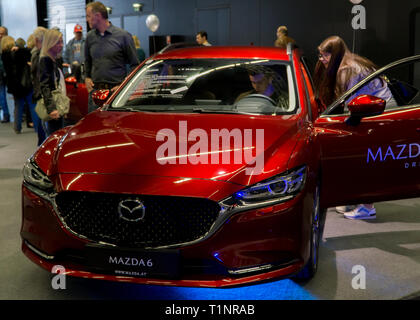 Salzburg, Österreich - 23. März 2019: Die neusten Mazda 6 am Auto zeigen Stockfoto