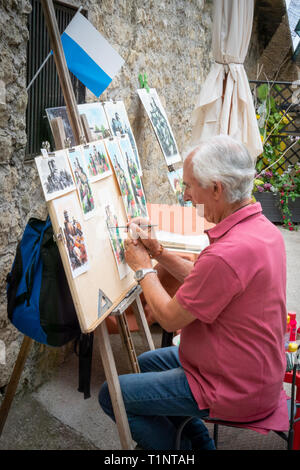 Street Artist, San Marino Die Republik San Marino bekannt Stockfoto