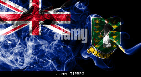 Britische Jungferninseln rauch Flagge, British Overseas Territories, Großbritannien abhängiges Gebiet flag Stockfoto