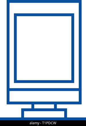 Stadt Reklametafeln Symbol Leitung Konzept. Stadt Reklametafeln flachbild Vektor Symbol, Zeichen, umriss Abbildung. Stock Vektor