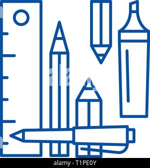 Zählen tools Symbol Leitung Konzept. Zählen Werkzeuge flach Vektor Symbol, Zeichen, umriss Abbildung. Stock Vektor