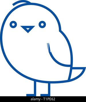 Cute chiken Symbol Leitung Konzept. Cute chiken Flachbild vektor Symbol, Zeichen, umriss Abbildung. Stock Vektor