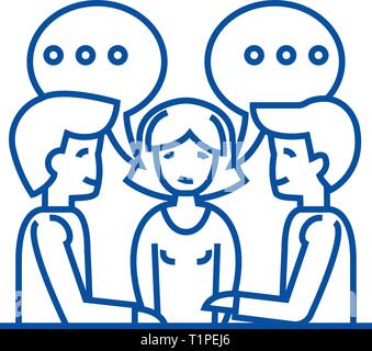 Diskussion, Verhandlung, Vertrag Symbol Leitung Konzept. Diskussion, Verhandlung, Vertrag flachbild Vektor Symbol, Zeichen, umriss Abbildung. Stock Vektor