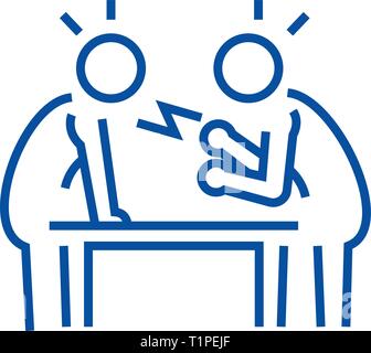 Streit, Aussprache, Konversation Symbol Leitung Konzept. Streit, Aussprache, Konversation flachbild Vektor Symbol, Zeichen, umriss Abbildung. Stock Vektor