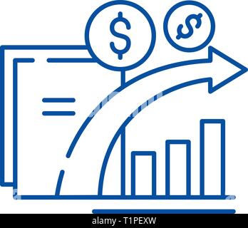 Dynamik der finanziellen Wachstum Symbol Leitung Konzept. Dynamik der finanziellen Wachstum flachbild Vektor Symbol, Zeichen, umriss Abbildung. Stock Vektor