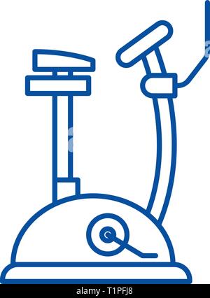 Heimtrainer Symbol Leitung Konzept. Heimtrainer flachbild Vektor Symbol, Zeichen, umriss Abbildung. Stock Vektor