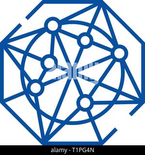 Netzdiagramme Symbol Leitung Konzept. Netzdiagramme flachbild Vektor Symbol, Zeichen, umriss Abbildung. Stock Vektor