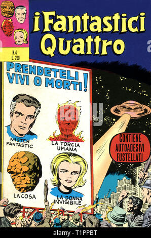 Italien - 1971: Die erste Ausgabe des Comic Marvel Bücher, Deckel des Fantastischen 4, i Fantastici Quattro Stockfoto