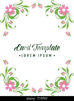 Vector Illustration verschiedene Textur grüne grüne Blumen Rahmen für die Einrichtung der Karte Vorlagen Hand gezeichnet Stock Vektor