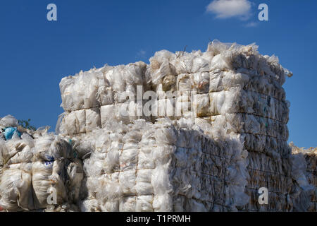 Material für Plastikbeutel Recycling Stockfoto