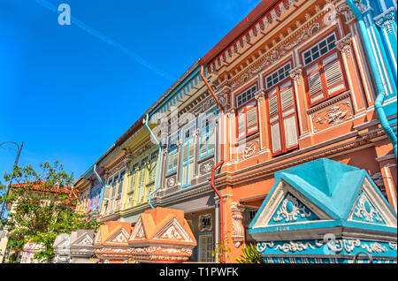 Historische Peranakan Häuser in Joo Chiat, Singapur Stockfoto