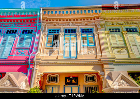 Historische Peranakan Häuser in Joo Chiat, Singapur Stockfoto