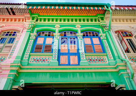 Historische Peranakan Häuser in Joo Chiat, Singapur Stockfoto