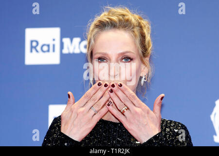 Rom, Italien. 27. Mär 2019. Spezielle David zu Uma Thurman Rom 27. März 2019. 64. David Di Donatello Awards Zeremonie. Foto di Samantha Zucchi/Insidefoto Credit: insidefoto Srl/Alamy leben Nachrichten Stockfoto