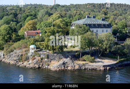 13. Juli 2018, Schweden, Stockholm: Stockholm besteht aus 14 Inseln mit einem großen Archipel in der Ostsee, um mehr als 50 Brücken verbunden. Foto: Holger Hollemann/dpa Stockfoto