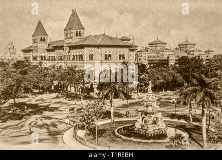 Vintage photo - Flora Fountain Post- und Telegraphenamt jetzt heißt, BSNL, Fort, Old Bombay Mumbai Maharashtra, Indien Stockfoto