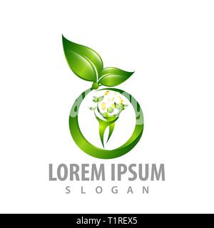 Kreis Blatt mit Leuten Geld sign Konzept Design. Symbol grafische Vorlage element Stock Vektor