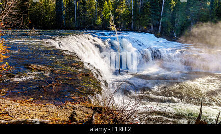 Der Murtle River, wie es stolpert über der Spitze von Dawson fällt im Wells Gray Provincial Park in British Columbia, Kanada, als von der Nordseite gesehen Stockfoto