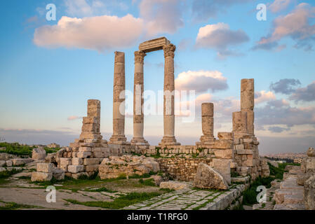 Tempel des Herkules auf der Zitadelle von Amman in Jordanien Stockfoto