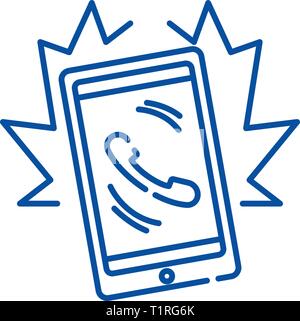 Anruf Symbol Leitung Konzept. Telefon Flat vektor Symbol, Zeichen, umriss Abbildung. Stock Vektor
