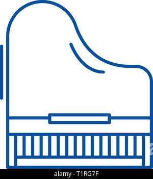 Piano Line Symbol Konzept. Piano flachbild Vektor Symbol, Zeichen, umriss Abbildung. Stock Vektor