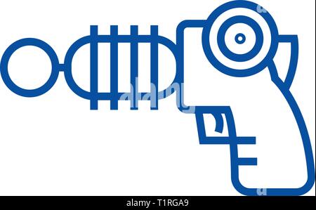 Plasma gun Symbol Leitung Konzept. Plasma gun flache Vektor Symbol, Zeichen, umriss Abbildung. Stock Vektor
