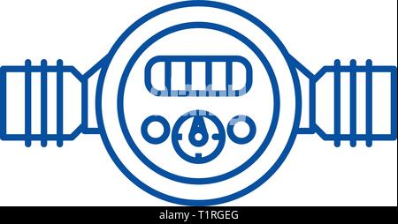 Pressure Meter Symbol Leitung Konzept. Pressure Meter flache Vektor Symbol, Zeichen, umriss Abbildung. Stock Vektor