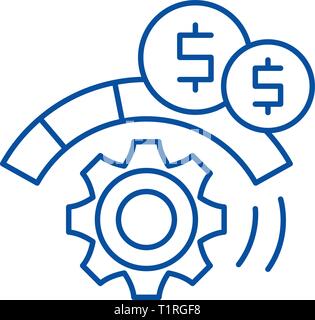 Prozessoptimierung Symbol Leitung Konzept. Prozessoptimierung flachbild Vektor Symbol, Zeichen, umriss Abbildung. Stock Vektor