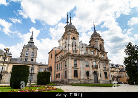 Sept 2018 - La Granja de San Ildefonso, Segovia, Spanien - Real Colegiata im königlichen Palast von la Granja. Dieser wunderschönen barocken Palast und Gard Stockfoto