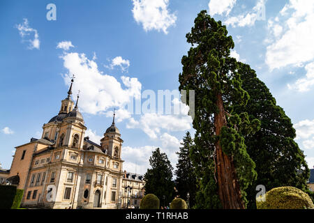 Sept 2018 - La Granja de San Ildefonso, Segovia, Spanien - Real Colegiata im königlichen Palast von la Granja. Dieser wunderschönen barocken Palast und Gard Stockfoto