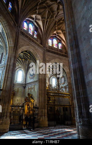 Feb 2019 - Segovia, Castilla y Leon, Spanien - Segovia Kathedrale Interieur. Es war die letzte gotische Kathedrale in Spanien gebaut, während der 16. Stockfoto