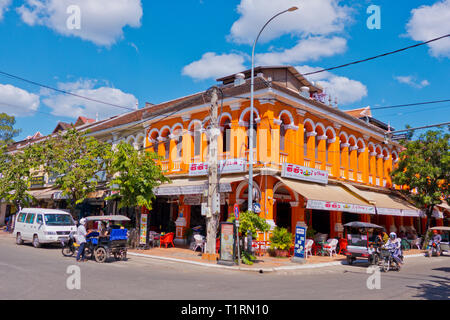 Ecke der Straße 8 und Street 2 Thnou, Altstadt, Siem Reap, Kambodscha, Asien Stockfoto