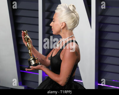 Vanity Fair Oscars Party im Wallis Annenberg Center - Ankunft mit: Lady Gaga Wo: Los Angeles, Kalifornien, Vereinigte Staaten, wenn: 24 Feb 2019 Credit: Sheri Determan/WENN.com Stockfoto