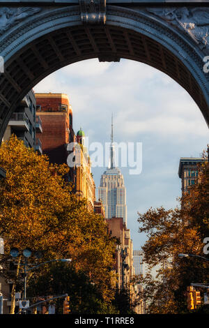 Empire State Building, New York City, New York State, USA. Die 102-Stöckiges Art-Deco-Gebäude, entworfen von dem Architekturbüro Shreve, Lamb & Harmon Stockfoto