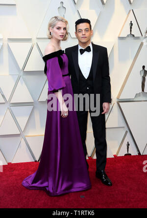 91St Academy Awards (Oscars 2019) an der Dolby Theater - Ankunft mit: Lucy Boynton, Rami Malek Wo: Los Angeles, Kalifornien, Vereinigte Staaten, wenn: 24 Feb 2019 Credit: Adriana Barraza M./WENN.com gehalten Stockfoto