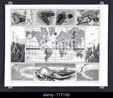 1849 Bilder Naturwissenschaften Drucken der Weltkarte mit verschiedenen Klimazonen Stockfoto