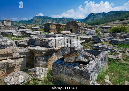 Bild von Gräbern nördlich Nekropole. Hierapolis archäologische Stätte in der Nähe von Pamukkale in der Türkei. Stockfoto