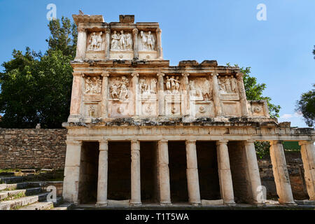 Sebasteion Heiligtum Gebäude Ruinen und Relief Panels, Aphrodisias Archäologische Stätte, Provinz Aydin, Türkei. Stockfoto