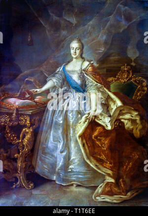 Porträt von Katharina II. Von Russland (1729-1796), 1762, Ölgemälde auf Leinwand von Iwan Argunow Stockfoto
