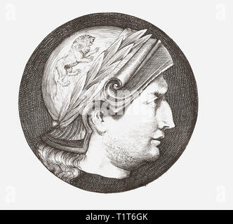 Alexander III. von Makedonien, 356 v. Chr. - 323 v. Chr., aka Alexander des Großen. König der Antike griechische Königreich Makedonien und Mitglied des Argead Dynastie. Ein imaginäres Portrait. Stockfoto