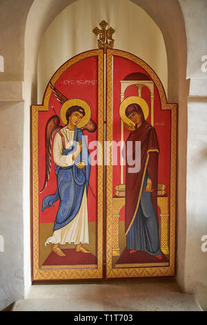 Bild-und-Bild des Inneren der Kirche, David Gareja georgisch-orthodoxen Kloster, Mount Gareja, der Region Kachetien, Georgien (Land) im Sechsten gegründet. c Stockfoto