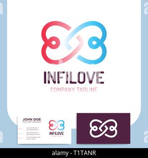 Herz Endlosschleife butterfly logo Icon Design template Elemente Stock Vektor