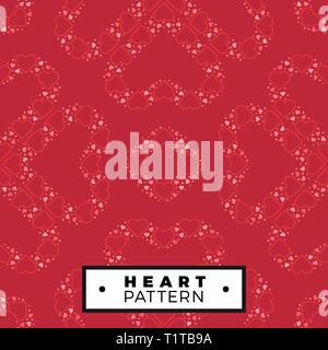 Nahtlose Muster skizzieren das Herz aus kleinen Herzen gemacht Valentines Tag ich liebe dich romantisch Stock Vektor