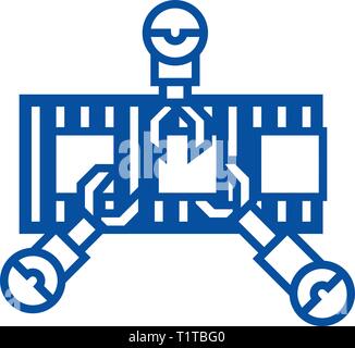 In der Roboterindustrie line Symbol Konzept. In der Roboterindustrie Line flach Vektor Symbol, Zeichen, umriss Abbildung. Stock Vektor