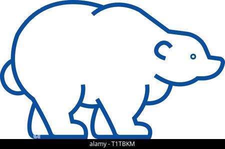 Russische Bär Symbol Leitung Konzept. Russische Bär flachbild Vektor Symbol, Zeichen, umriss Abbildung. Stock Vektor