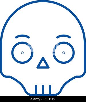 Scull emoji Symbol Leitung Konzept. Scull emoji Flachbild vektor Symbol, Zeichen, umriss Abbildung. Stock Vektor