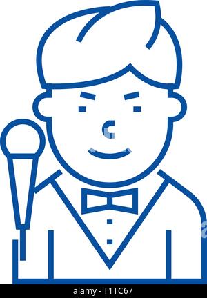Showman Symbol Leitung Konzept. Showman flachbild Vektor Symbol, Zeichen, umriss Abbildung. Stock Vektor