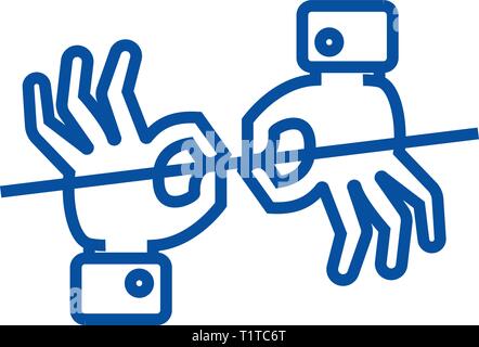 Zeichensprache Deutung Symbol Leitung Konzept. Zeichensprache Deutung flachbild Vektor Symbol, Zeichen, umriss Abbildung. Stock Vektor