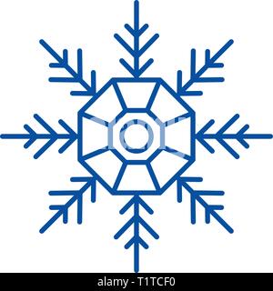 Schneeflocke Dekoration Symbol Leitung Konzept. Schneeflocke Dekoration flachbild Vektor Symbol, Zeichen, umriss Abbildung. Stock Vektor